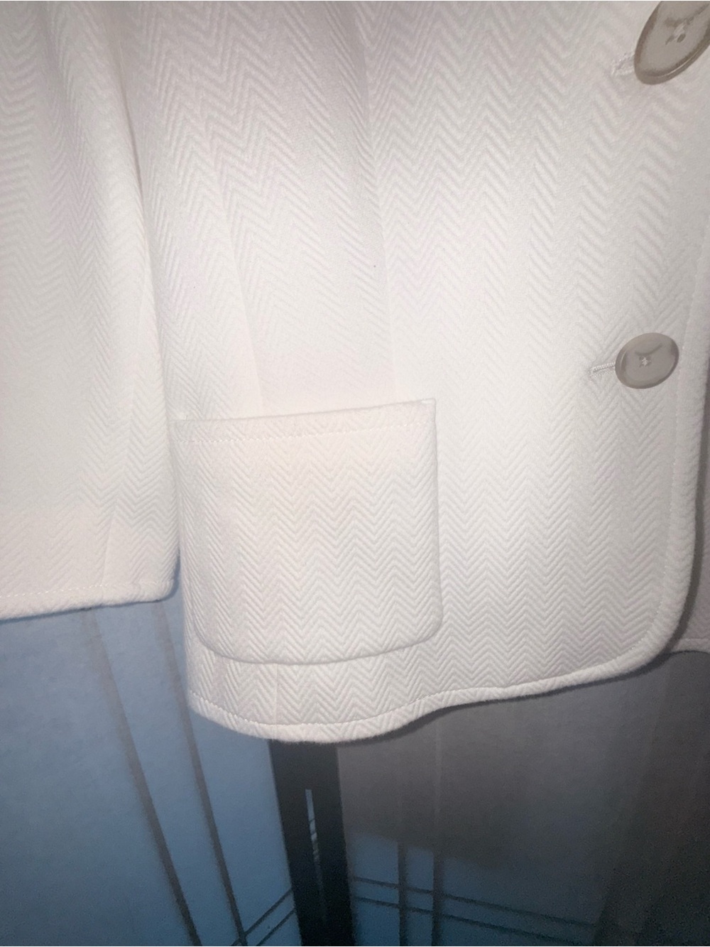 Talbots Cream Textured Two-Button Blazer - Picture 3 of 11